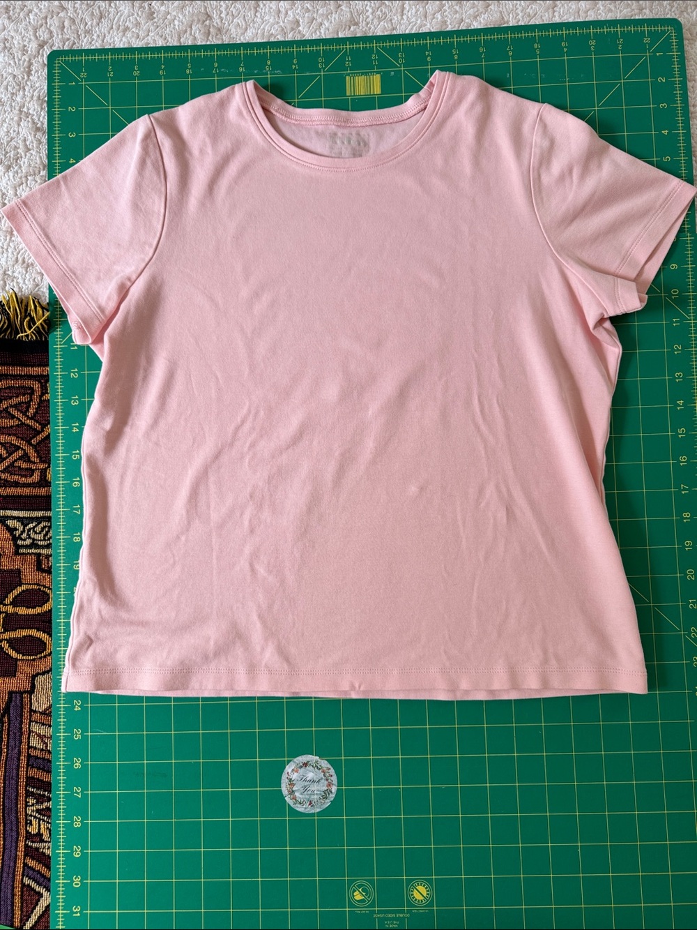 L.L. Bean Light Pink Crewneck Short Sleeve Tee, Size L petite, EUC